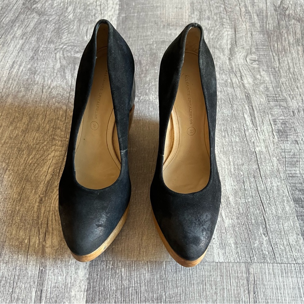 Rare Allsaints spitalfields Platform Wedges Shoes Size 38 - Picture 4 of 12